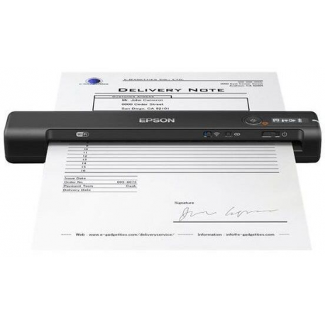 Epson WorkForce ES-60W - Sheetfed scanner - Contact Image Sensor (CIS) - A4 - 600 dpi x 600 dpi - up to 300 scans per day - USB 2.0, Wi-Fi(n) - 0