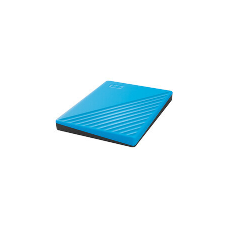 WD My Passport WDBYVG0020BBL - Hard drive - encrypted - 2 TB - external (portable) - USB 3.2 Gen 1 - 256-bit AES - blue - 3