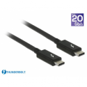 DeLOCK - Thunderbolt cable - USB-C (M) to USB-C (M) - USB 3.1 Gen 2  /  Thunderbolt 3  /  DisplayPort 1.2a - 20 V - 5 A - 1 m - 4K support - black