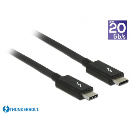 DeLOCK - Thunderbolt cable - USB-C (M) to USB-C (M) - USB 3.1 Gen 1  /  Thunderbolt 3  /  DisplayPort 1.2a - 20 V - 5 A - 1.5 m - 4K support - black - 0