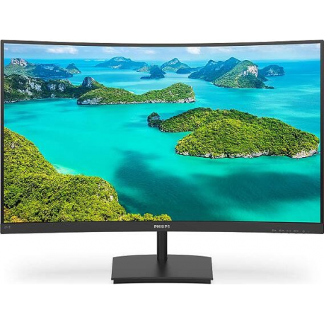 Philips E-line 241E1SCA - LED monitor - curved - 24" (23.6" viewable) - 1920 x 1080 Full HD (1080p) @ 75 Hz - VA - 250 cd / m² - 3000:1 - 4 ms - HDMI, VGA - speakers - textured black - 8