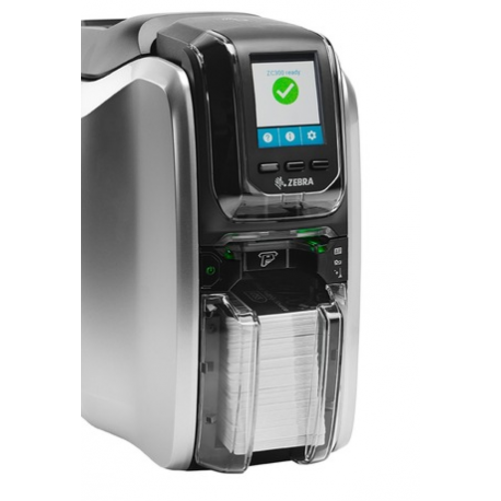 Zebra ZC350 - Plastic card printer - colour - Duplex - dye sublimation / thermal transfer - CR-80 Card (85.6 x 54 mm) - 300 dpi - up to 1000 cards / hour (mono)  /  up to 225 cards / hour (colour) - capacity: 100 cards - USB 2.0, LAN - 4
