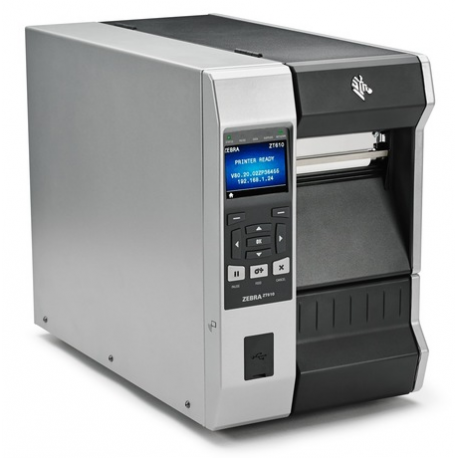 Zebra ZT610 - Label printer - direct thermal  /  thermal transfer - Roll (11.4 cm) - 300 dpi - up to 356 mm / sec - USB 2.0, serial, Gigabit LAN, USB host, Bluetooth 4.0 - TAA Compliant - 0