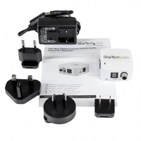 StarTech.com Two Way Digital Coax to Toslink Optical Audio Adapter Repeater - Coaxial / optical digital audio converter - white - for P / N: SVA5M3NEUA - 4