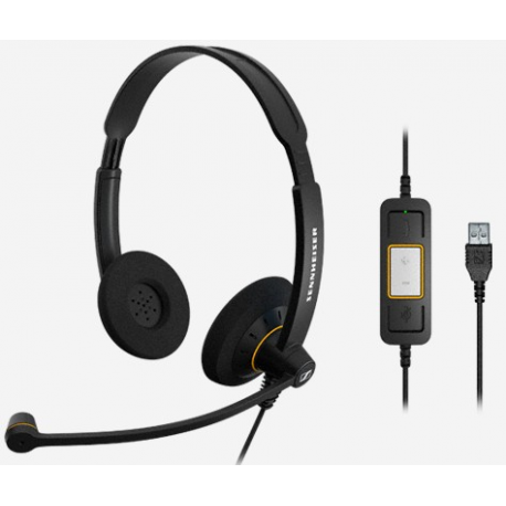 EPOS I SENNHEISER IMPACT SC 60 USB ML - Headset - on-ear - wired - USB - black with orange colour highlights - 0