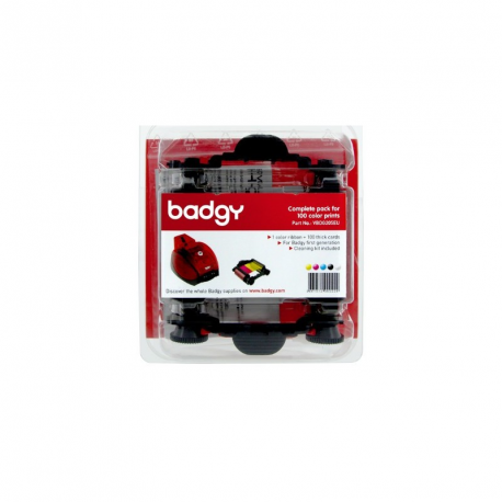 Badgy Full kit - YMCKO - print ribbon cassete / PVC cards kit - for Badgy 100, 1st Generation, 200 - 1