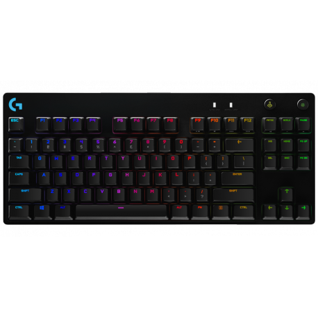 Logitech G Pro Mechanical Gaming Keyboard - Keyboard - backlit - USB - US International - key switch: GX Blue Clicky - black - 0