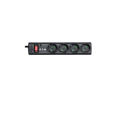 Eaton Protection Strip PS4D - Surge protector - AC 220-250 V - 2500 Watt - output connectors: 4 - black - 0