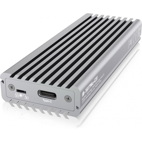 RaidSonic ICY BOX IB-1817Ma-C31 - Storage enclosure with data indicator - M.2 - M.2 NVMe Card - USB 3.1 (Gen 2) - silver - 1