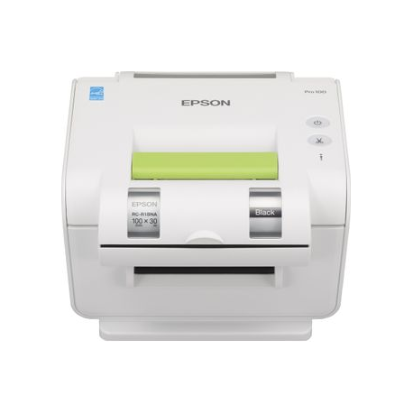 Epson LabelWorks Pro100 - Labelmaker - B / W - direct thermal  /  thermal transfer - Roll (1 cm) - 300 dpi - up to 20 mm / sec - USB - cutter - green, pale grey - 5