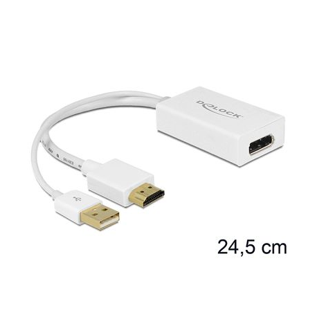DeLOCK - Video converter - HDMI, DisplayPort - DisplayPort - white - retail - 2