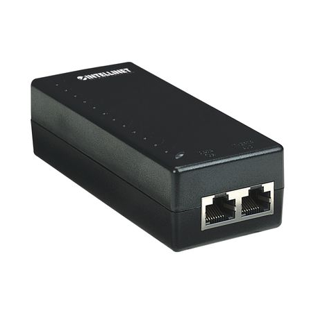 Intellinet Power over Ethernet (PoE) Injector, 1 Port, 48 V DC, IEEE 802.3af Compliant - PoE injector - AC 100-240 V - 15.4 Watt - output connectors: 1 - silver - 1