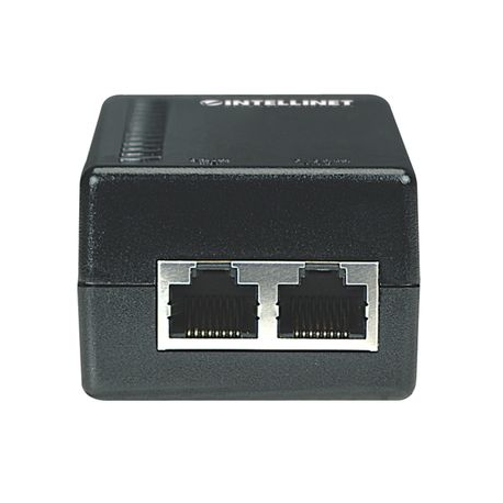 Intellinet Power over Ethernet (PoE) Injector, 1 Port, 48 V DC, IEEE 802.3af Compliant - PoE injector - AC 100-240 V - 15.4 Watt - output connectors: 1 - silver - 2