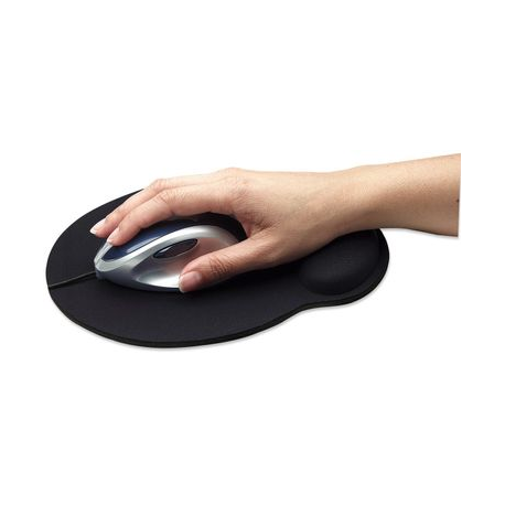 Manhattan Wrist Gel Support Pad and Mouse Mat, Black, 241 Ã— 203 Ã— 40 mm, non slip base, Lifetime Warranty, Card Retail Packaging - Mouse pad with wrist pillow - black - 1