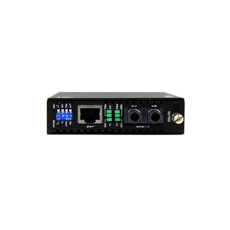 StarTech.com 10 / 100 Mbps Ethernet to Fiber Optic Media Converter - Steel - Chassis Mount - ST Multimode - 1310nm - 2km (ET90110ST2) - Fibre media converter - 100Mb LAN - 10Base-T, 100Base-FX, 100Base-TX - RJ-45  /  ST multi-mode - up to 2 km - 1310 nm - for P / N: ETCHS2U, SVA12M2NEUA, SVA12M5NA - 1