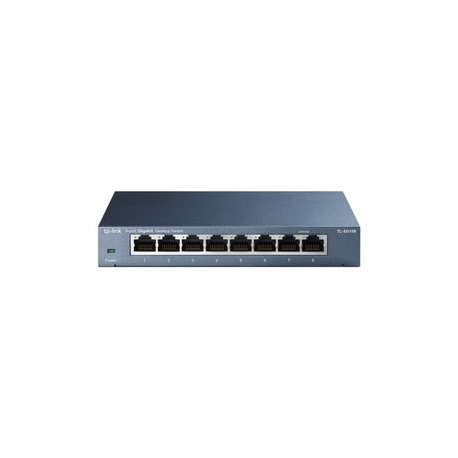 TP-LINK TL-SG108 8-port Metal Gigabit Switch - Switch - unmanaged - 8 x 10 / 100 / 1000 - desktop - 2