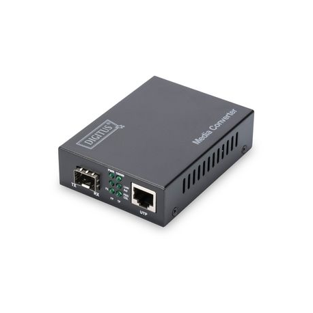 DIGITUS DN-82130 - Fibre media converter - GigE - 10Base-T, 100Base-TX, 1000Base-T - RJ-45  /  SFP (mini-GBIC) - up to 80 km - 3