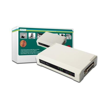 DIGITUS DN-13006-1 - Print server - USB 2.0  /  parallel - 10 / 100 Ethernet - 1