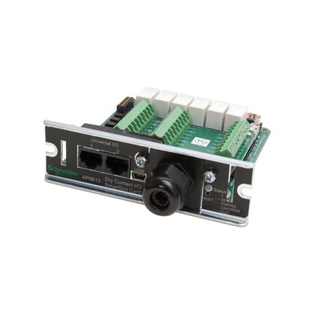 Schneider Dry Contact I / O SmartSlot Card - UPS management module - black - for P / N: SMTL1000RMI2UC, SMX1000C, SMX1500RM2UC, SMX1500RM2UCNC, SMX750C, SMX750CNC - 2