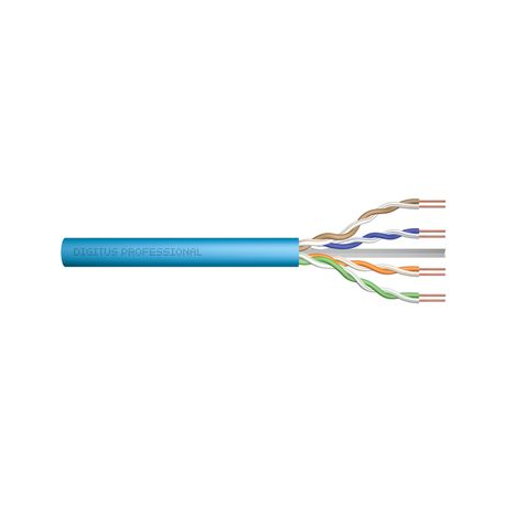DIGITUS Professional Installation Cable - Bulk cable - 305 m - UTP - CAT 6a - IEEE 802.5 / IEEE 802.3 - halogen-free, riser - light blue, RAL 5012 - 0