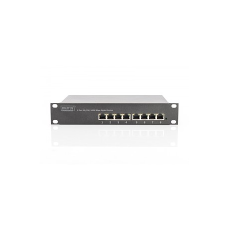DIGITUS Professional DN-80114 - Switch - unmanaged - 8 x 10 / 100 / 1000 - wall-mountable - 2