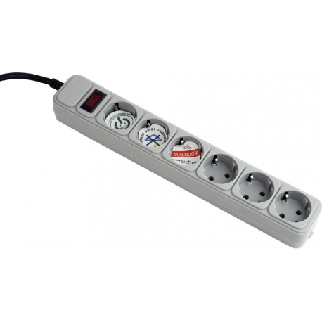 Gembird SPG6-B-6C Power Cube - Surge protector - output connectors: 6 - 2