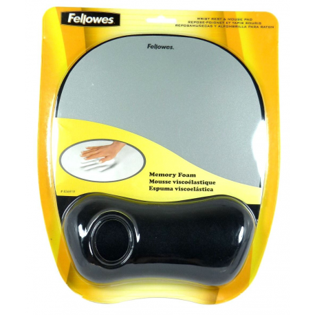 Fellowes Memory Foam Mouse Pad/Wrist Rest- Silver