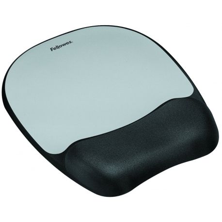 Fellowes Memory Foam - Mouse pad with wrist pillow - silver - 2