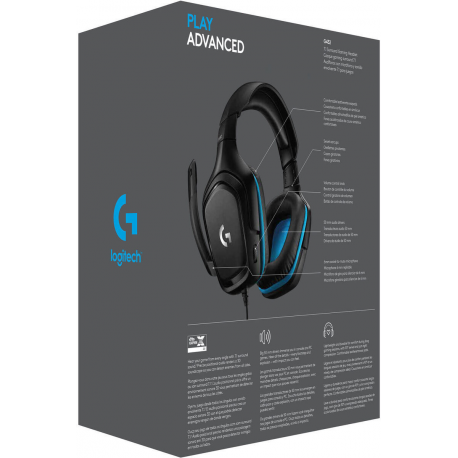 Logitech Gaming Headset G432 - Headset - 7.1 channel - full size - wired - USB, 3.5 mm jack - black - 7