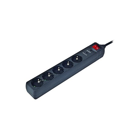 Gembird SPG5-C-10 - Surge protector - output connectors: 5 - black - 1