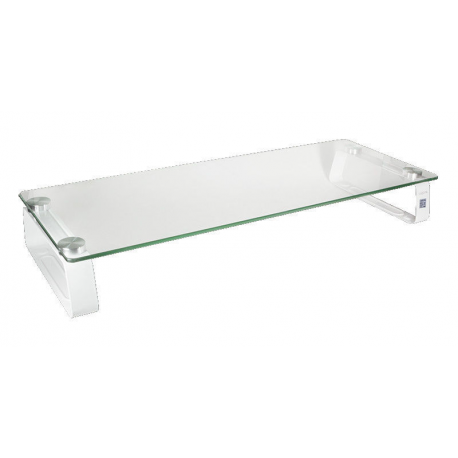 LogiLink Monitor Riser - Stand - for LCD display  /  notebook - glass, solid cold pressed steel - screen size: 13"-32" - desktop - 4
