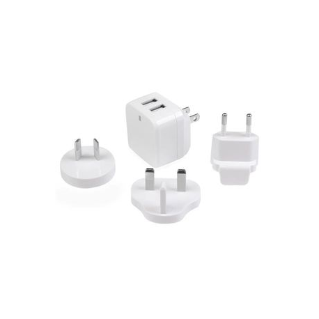StarTech.com Dual Port USB Wall Charger 17W / 3.4A - Travel Charger 110V / 220V - Power adapter - 17 Watt - 3.4 A - 2 output connectors (USB) - white - for P / N: USBLT1MWS, USBLT2MBR, USBLT2MW, USBLT30CMW, USBLTM1MBK, USBLTM1MWH, VID2VGATV3 - 5
