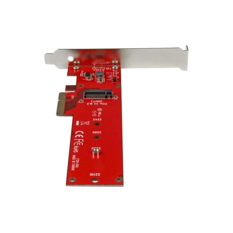 StarTech.com M2 PCIe SSD Adapter - x4 PCIe 3.0 NVMe  /  AHCI  /  NGFF  /  M-Key - Low Profile and Full Profile - SSD PCIe M.2 Adapter (PEX4M2E1) - Interface adapter - M.2 - Expansion Slot to M.2 - M.2 Card - PCIe x4 - red - for P / N: BNDTB10GI, BNDTB210GSFP, BNDTB310GNDP, BNDTB410GSFP, BNDTB4M2E1, BNDTBUSB3142 - 3