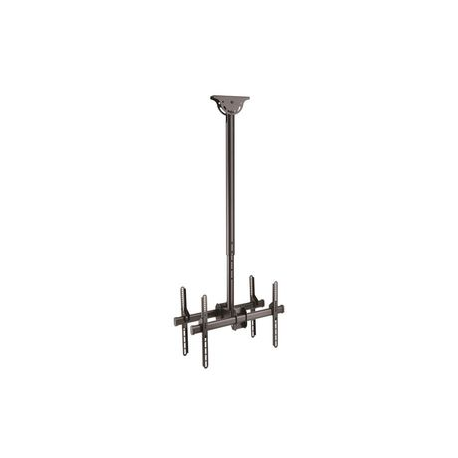 StarTech.com Dual TV Ceiling Mount, Back-to-Back Heavy Duty Hanging Dual Screen Mount with Adjustable Telescopic 3.5' to 5' Pole, Tilt / Swivel / Rotate, VESA Bracket for 32”-75" Displays - Ceiling TV Bracket (FPCEILBTB) - Bracket - for flat panel - heavy duty steel - black - screen size: 32"-75" - ceiling mountable - 0