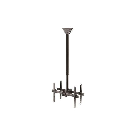 StarTech.com Dual TV Ceiling Mount, Back-to-Back Heavy Duty Hanging Dual Screen Mount with Adjustable Telescopic 3.5' to 5' Pole, Tilt / Swivel / Rotate, VESA Bracket for 32”-75" Displays - Ceiling TV Bracket (FPCEILBTB) - Bracket - for flat panel - heavy duty steel - black - screen size: 32"-75" - ceiling mountable - 1