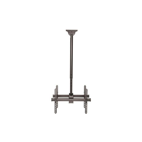 StarTech.com Dual TV Ceiling Mount, Back-to-Back Heavy Duty Hanging Dual Screen Mount with Adjustable Telescopic 3.5' to 5' Pole, Tilt / Swivel / Rotate, VESA Bracket for 32”-75" Displays - Ceiling TV Bracket (FPCEILBTB) - Bracket - for flat panel - heavy duty steel - black - screen size: 32"-75" - ceiling mountable - 2