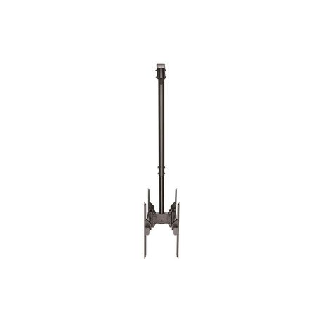 StarTech.com Dual TV Ceiling Mount, Back-to-Back Heavy Duty Hanging Dual Screen Mount with Adjustable Telescopic 3.5' to 5' Pole, Tilt / Swivel / Rotate, VESA Bracket for 32”-75" Displays - Ceiling TV Bracket (FPCEILBTB) - Bracket - for flat panel - heavy duty steel - black - screen size: 32"-75" - ceiling mountable - 3