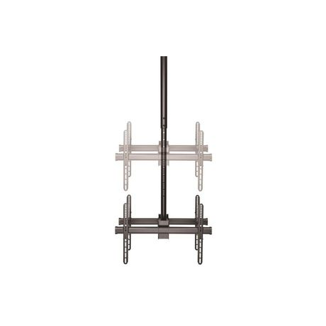 StarTech.com Dual TV Ceiling Mount, Back-to-Back Heavy Duty Hanging Dual Screen Mount with Adjustable Telescopic 3.5' to 5' Pole, Tilt / Swivel / Rotate, VESA Bracket for 32”-75" Displays - Ceiling TV Bracket (FPCEILBTB) - Bracket - for flat panel - heavy duty steel - black - screen size: 32"-75" - ceiling mountable - 4