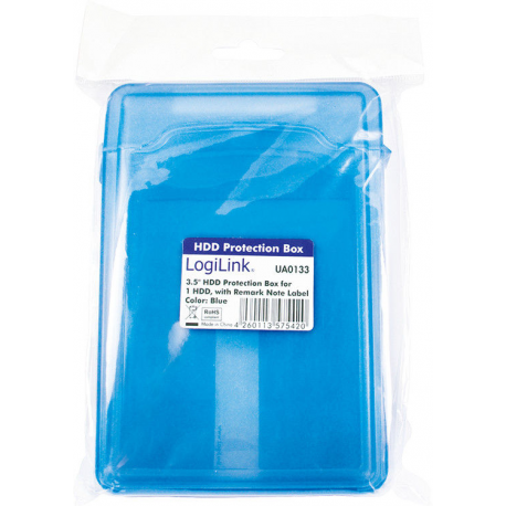LogiLink 3.5" HDD Protection Box for 1 HDD - Hard drive protective case - blue - 2