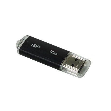SILICON POWER Ultima U02 - USB flash drive - 16 GB - USB 2.0 - black - 2