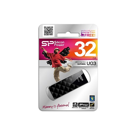 SILICON POWER Ultima U03 - USB flash drive - 16 GB - USB 2.0 - mystery black - 6