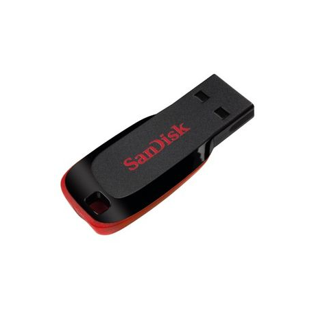 SanDisk Cruzer Blade - USB flash drive - 64 GB - USB 2.0 - black, red - 3
