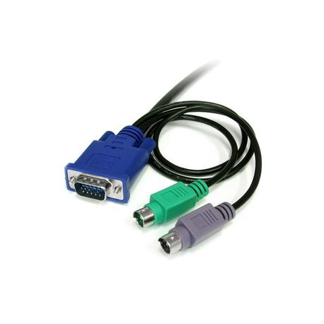 StarTech.com 3-in-1 Ultra Thin PS / 2 KVM Cable - Keyboard / video / mouse (KVM) cable - PS / 2, HD-15 (VGA) (M) to HD-15 (VGA) (M) - 6 ft - SVECON6 - Keyboard / video / mouse (KVM) cable - PS / 2, HD-15 (VGA) (M) to HD-15 (VGA) (M) - 1.8 m - molded - for P / N: CABCONS1716I, RACKCONS1908, RACKCONS1916, SV1631DUSBGB, SV831DUSBA, SV831DUSBGB - 2