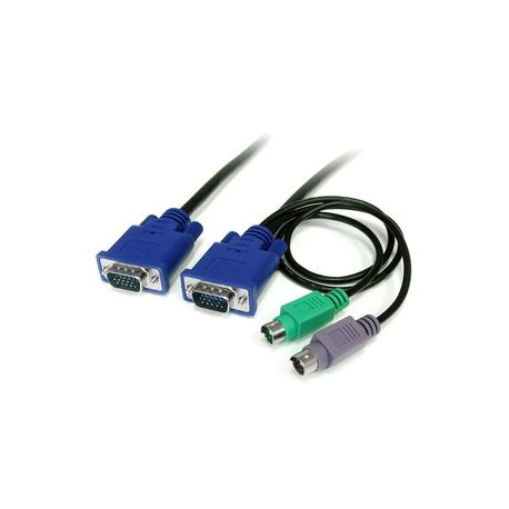 StarTech.com 3-in-1 Ultra Thin PS / 2 KVM Cable - Keyboard / video / mouse (KVM) cable - PS / 2, HD-15 (VGA) (M) to HD-15 (VGA) (M) - 6 ft - SVECON6 - Keyboard / video / mouse (KVM) cable - PS / 2, HD-15 (VGA) (M) to HD-15 (VGA) (M) - 1.8 m - molded - for P / N: CABCONS1716I, RACKCONS1908, RACKCONS1916, SV1631DUSBGB, SV831DUSBA, SV831DUSBGB - 3