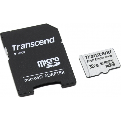 Transcend High Endurance - Flash memory card (microSDHC to SD adapter included) - 32 GB - UHS-I U1  /  Class10 - SDHC - 1