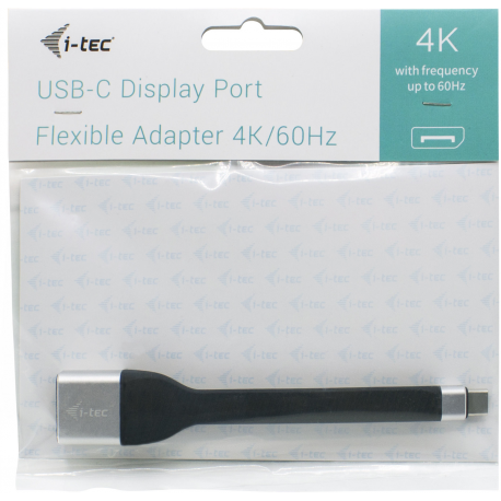 i-Tec USB-C Flat DP Adapter 4K / 60 Hz - Adapter cable - USB-C (M) to DisplayPort (M) - Thunderbolt 3 - 11.5 m - 4K support - black - 2