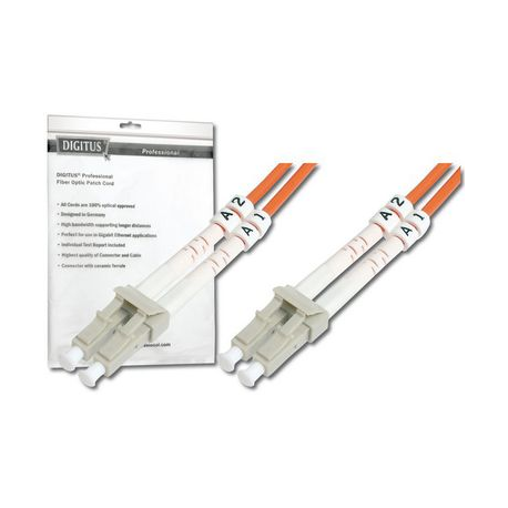 DIGITUS - Patch cable - LC multi-mode (M) to LC multi-mode (M) - 10 m - fibre optic - duplex - 50  /  125 micron - OM4 - halogen-free - 1