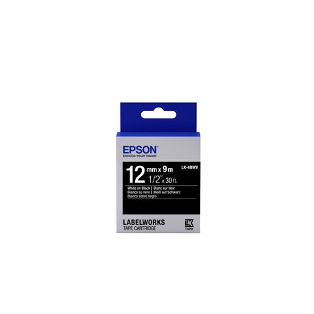 Epson LabelWorks LK-4BWV - White on black - Roll (1.2 cm x 9 m) 1 cassette(s) label tape - for LabelWorks LW-1000, 300, 400, 600, 700, 900, K400, Z5000, Z5010, Z700, Z710, Z900 - 2
