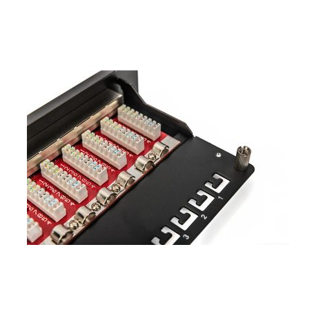 DIGITUS DN-91612S - Patch panel - CAT 6 - RJ-45 X 12 - black, RAL 9005 - 1U - 4