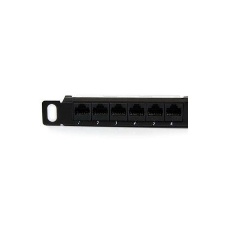StarTech.com 24 Port 0.5U Cat5e Patch Panel - RJ45 Ethernet Rack Mount Cat 5e 110 Patch Panel - Rackmount Network Patch Panel (PANELHU24) - Patch panel - CAT 5e - 24 ports - for P / N: RACK-18U-20-WALL-OA, RACK-21U-20-WALL-OA, RACK-24U-20-WALL-OA, RK3236BKF, WALLMOUNT4 - 1